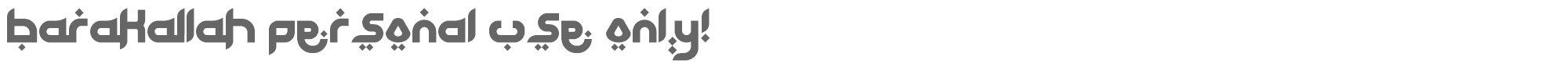 Sample characters Barakallah Font